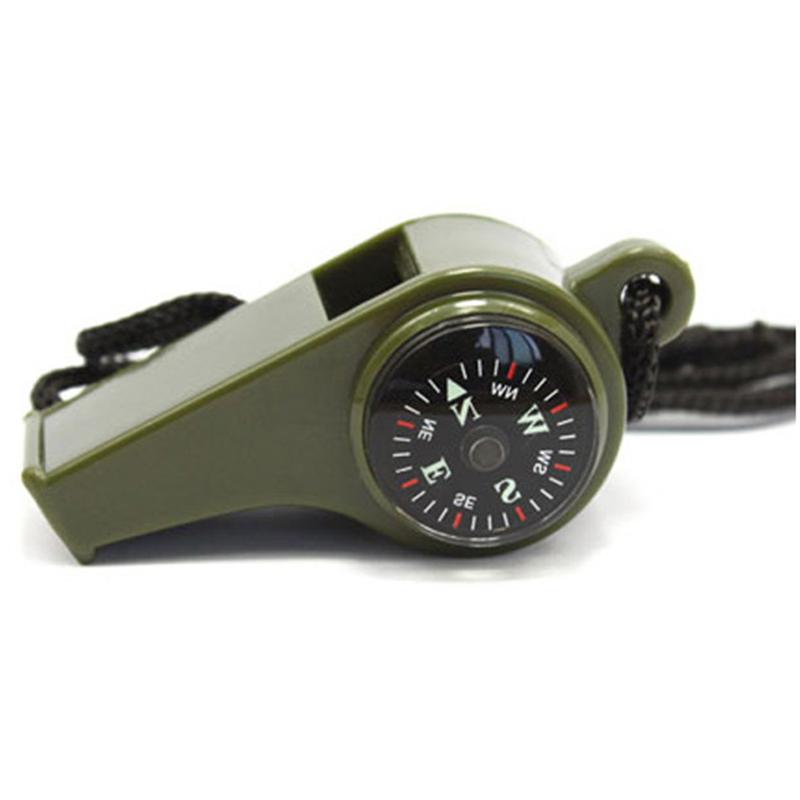 3 In 1 Multi-function Hiking Survival Emergency Whistle Compass Thermometer 3