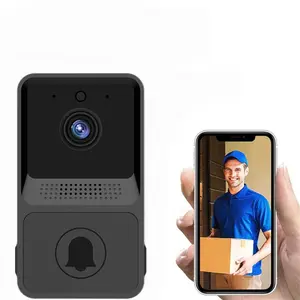 Bel Rumah Smart Doorbell Wireless Video HD WiFi Z20 dengan Kamera 480p & Audio 2 Arah - Monitor Lewat Aplikasi & Teknologi Inframerah untuk Keamanan Malam Hari - Kabel