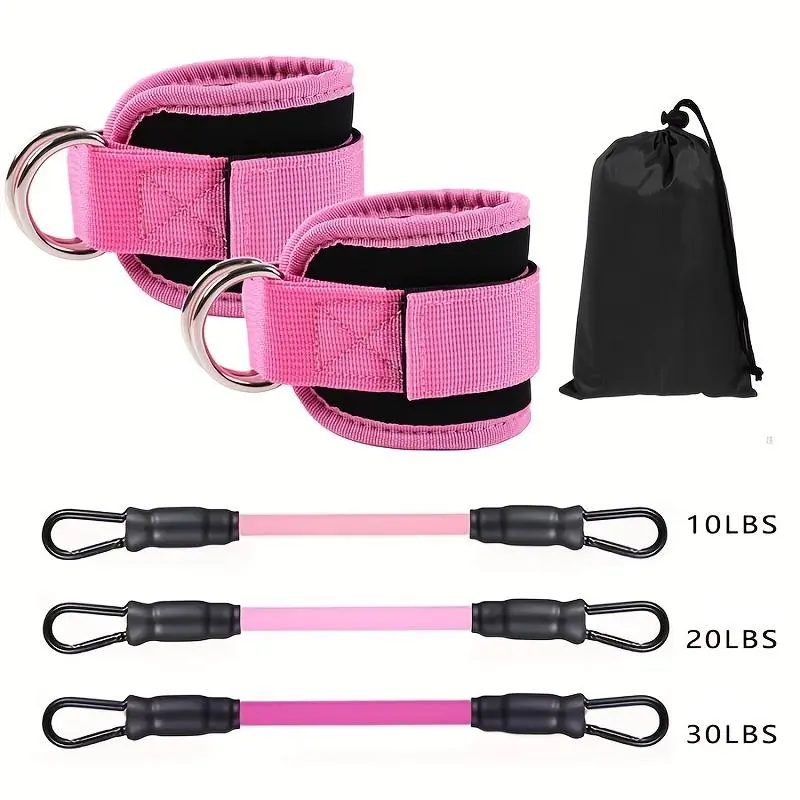 Ankle Resistance Band, 1 Set Ankle Band with Cuffs for Exercise, Kicking Back and Buttocks Training, Leg Strength Training, Hip Workouts, Leg Exerciser