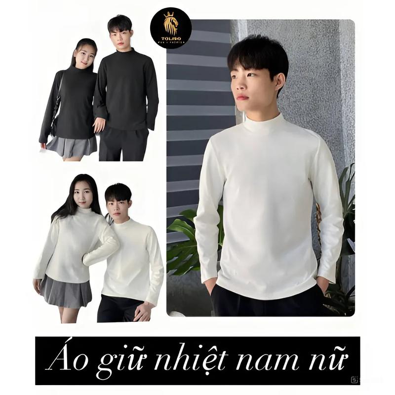  Combo 2 Áo giữ nhiệt lông thỏ dày dặn cổ cao 3 phân co dãn không nhăn không xù cho Nam & Nữ nhiều màu sắc 