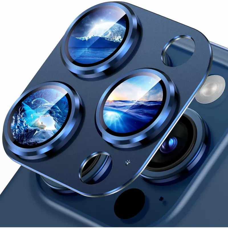 Vỏ Ốp Bảo Vệ Ống Kính Máy Ảnh, Chất Liệu Titan, Tương Thích Với iPhone 16, 15, Pro Max, 14 Plus, 13 Mini, 12, 11, 15Pro, Phụ Kiện Điện Thoại, Cung Cấp Sự Bảo Vệ 7