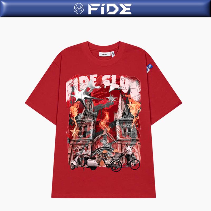 Áo thun Địa danh FIDE Sài Gòn phông cotton unisex nam nữ Form rộng cổ tròn - AT139