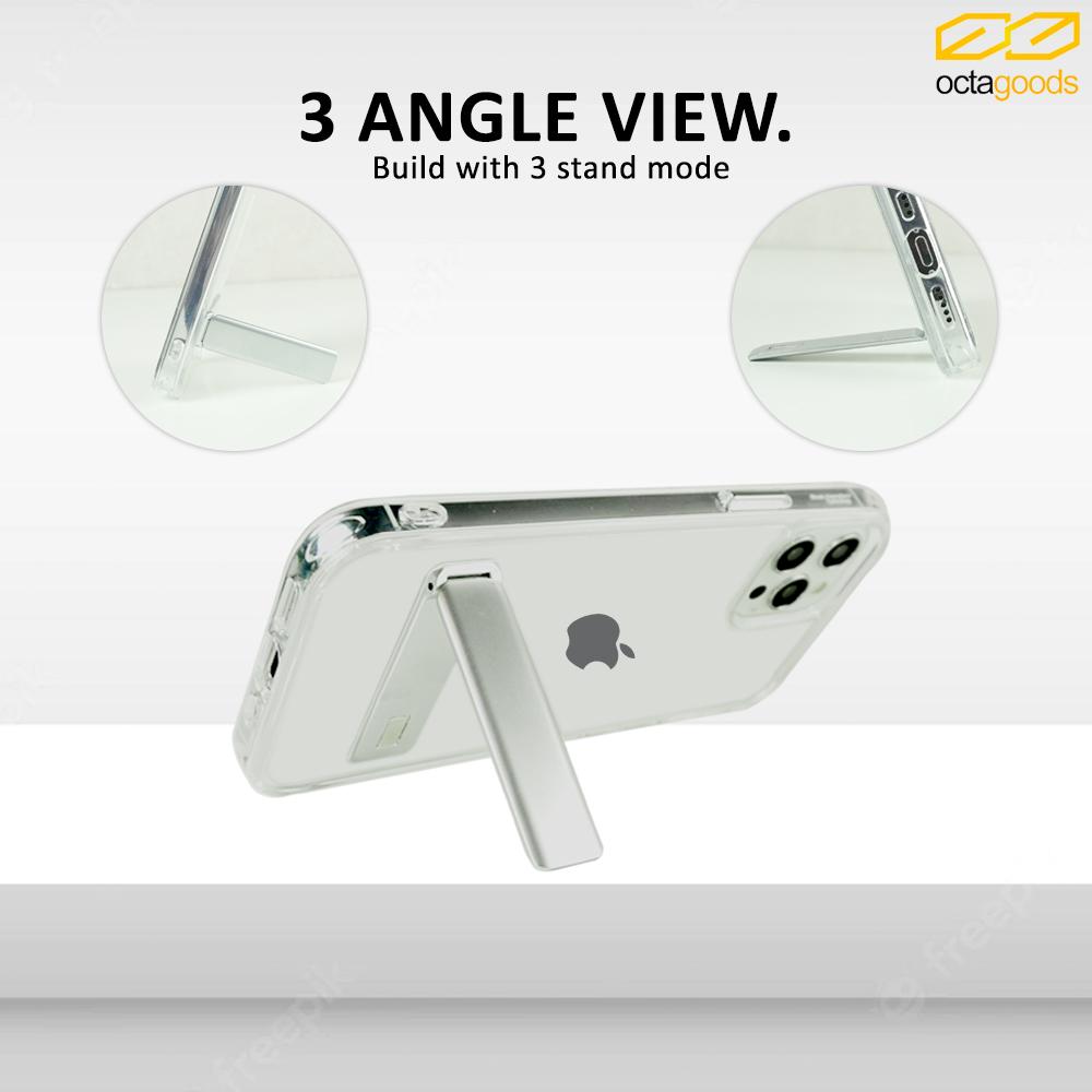 Octagoods Case for iPhone 13 Pro Max Mini  Hybrid S Clear Slim Stand Casing