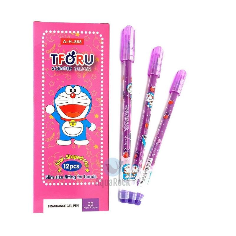 Hộp 12 cây bút viết nước gel TFORU THORU hình DORAEMON AH888 VS999 ngòi 0.4mm thơm nho muji smooth