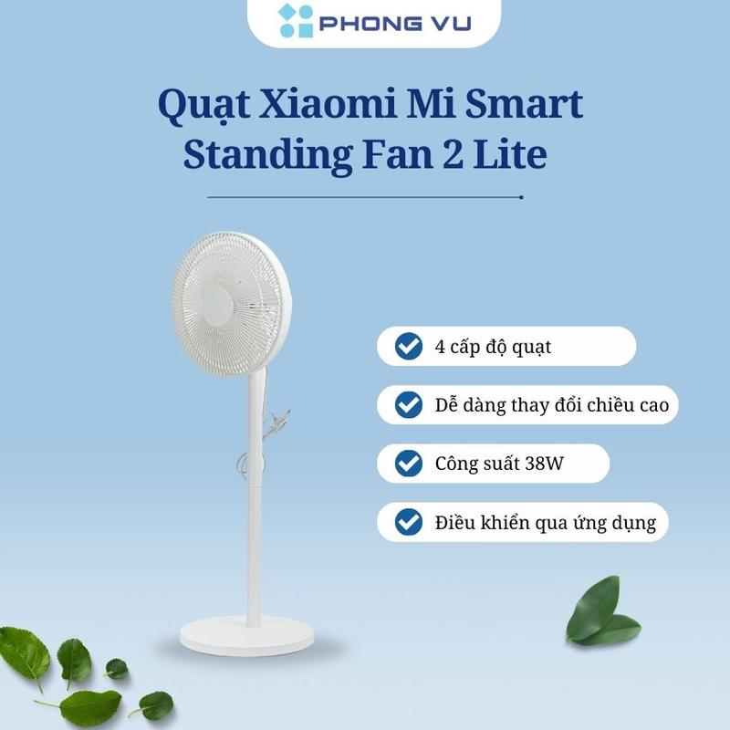 QuạT thông minh Xiaomi Mi Smart Standing Fan 2 Lite PYV4007GL 4 cấp độ quạt tuỳ chỉnh - Điều khiển từ xa tiện lợi - Bảo hành 12 tháng