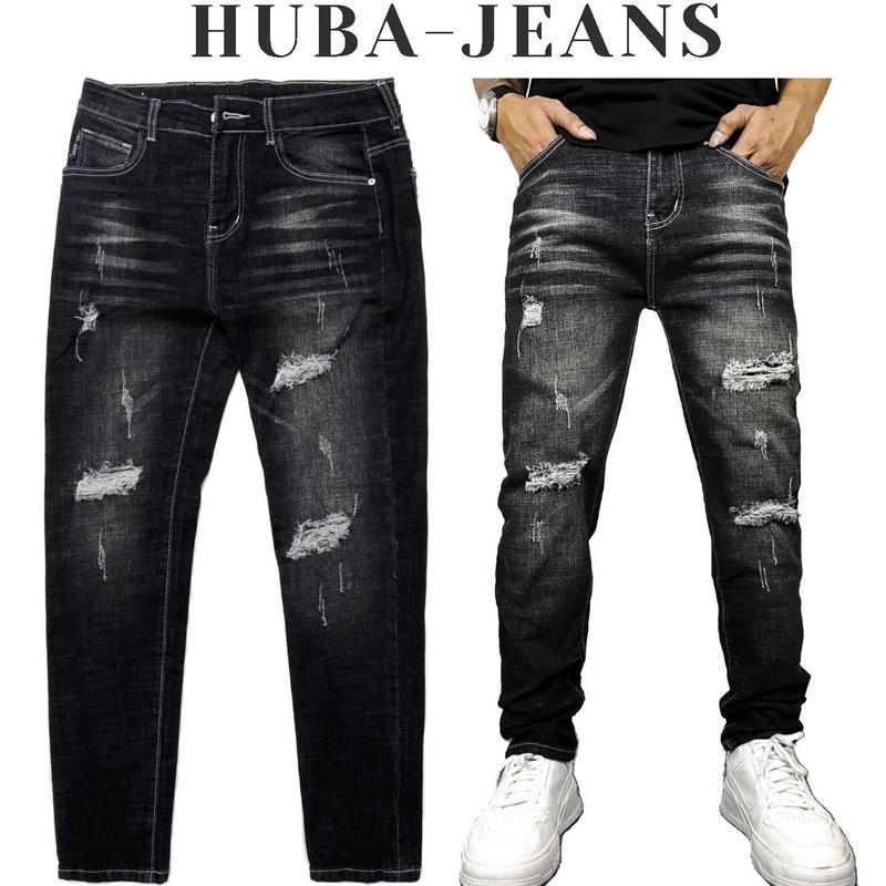 Quần jean nam HUBA-JEANS dài Ống đứng vừa Phun Màu Slimfit Có Túi Purple Menswear Pants Denim quầndài icon