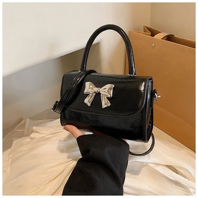 Túi Xách Nữ Cầm Tay Nơ Xinh Dạ PU Trơn Đeo Chéo Đeo Vai Phong Cách Hàn Xinh Xắn Bag Kem Da   CUN361 5