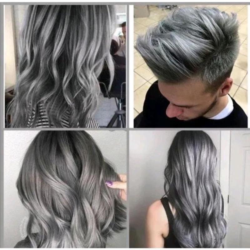 Pewarna rambut KELABU sebatang Krim Color+Percuma sabatang ubat ...