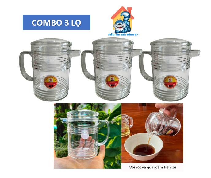  Combo 3 Lọ Bình Đựng Nước Mắm  Nước Tương Dầu Ăn Có Vòi Rót  2929 Quai Cầm Tiện Lợi Nhựa Việt Nhật 