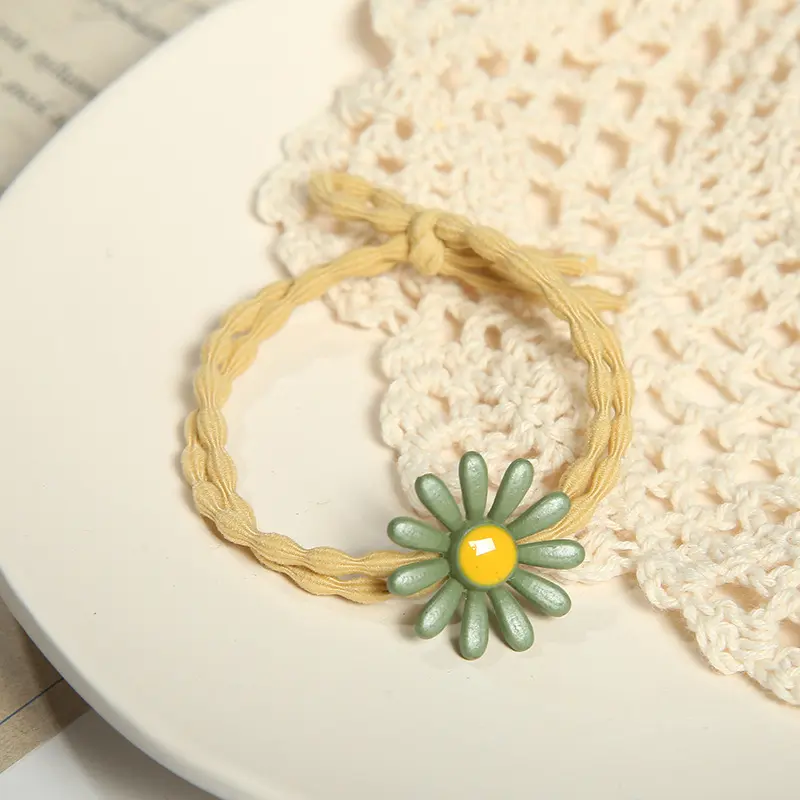 Ikatan Rambut Daisy, Warna Gula-gula Manis, Tali Rambut Daisy, Comel dan Manis, Nampak Alamiah Scrunchies