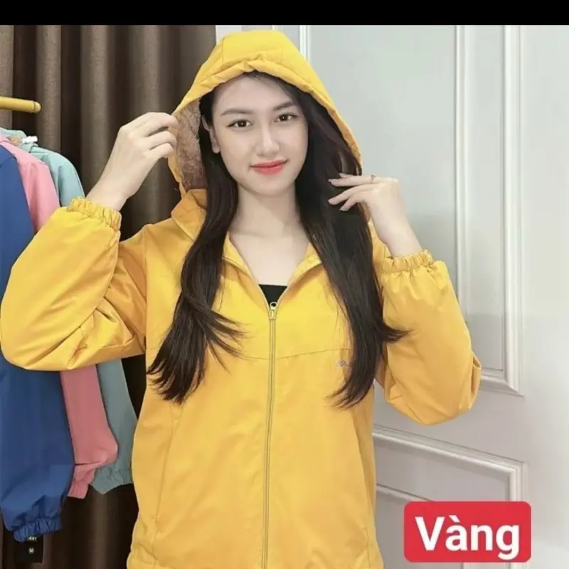 Áo gió nữ lót lông cừu chống nước cao cấp , cảm gió , chống bám bụi , lót lông dày dặn thời trang 2023 4
