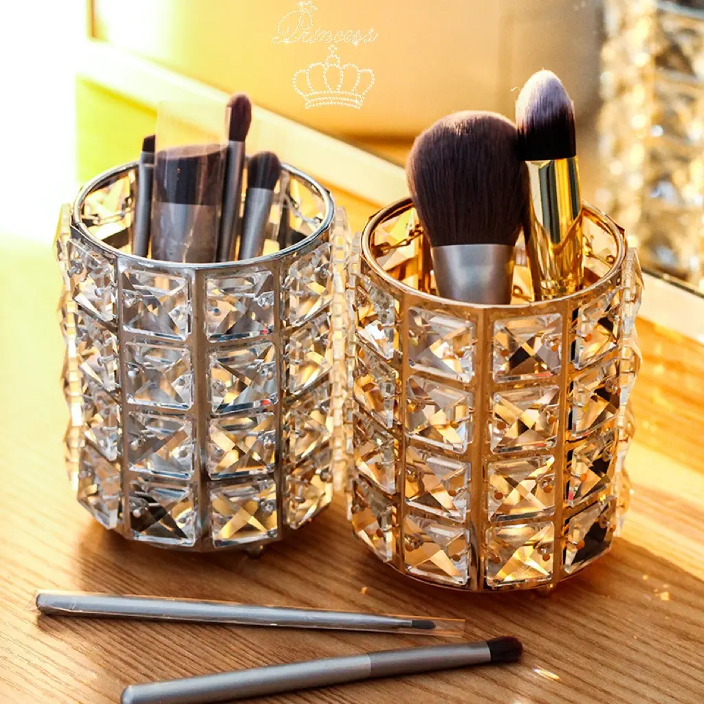 Crystal diamond Makeup Brush Holder Pencil Pot Decoration Desk Organizer