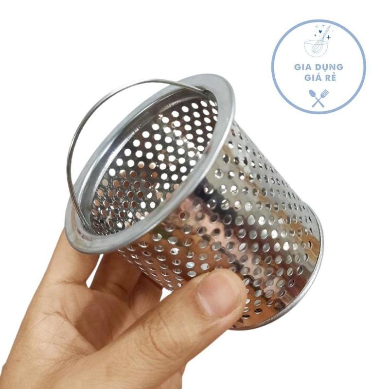 Bộ giỏ lọc rác nắp đậy bồn rửa chén bằng inox  - SMN 4