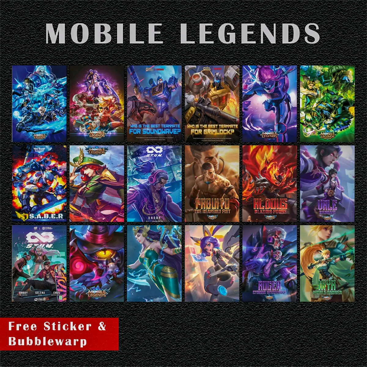 WALLDECOR | WALLPAPER | POSTER GAME MOBILE | MOBILE LEGENDS | PUBG | DEKORASI KAMAR AESTHETIC ANIME