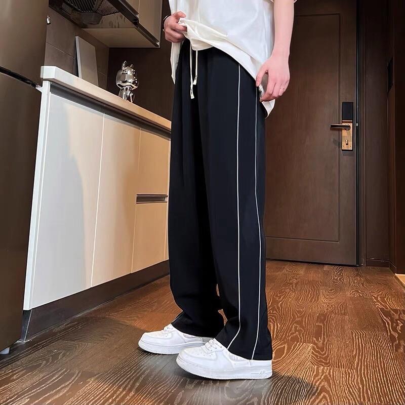 Quần ống rộng mí 2 line, chất bc, có chốt gấu điều chỉnh, unisex nam nữ mặc được Menswear 3