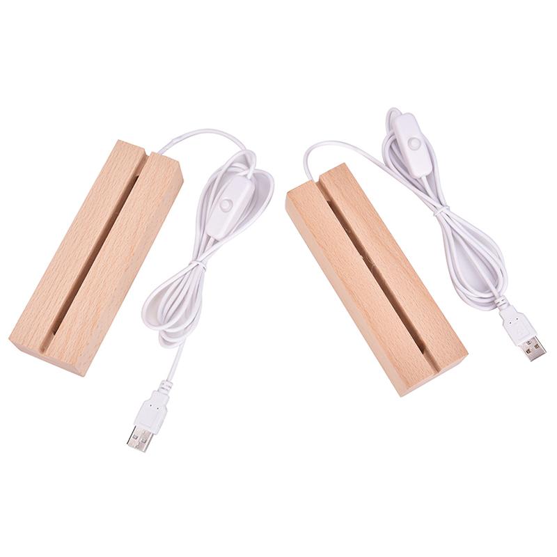 Product Introduction of Wooden Led Lamp Base USB Cable Switch Night Light 3D Led Night Lamp Base 8