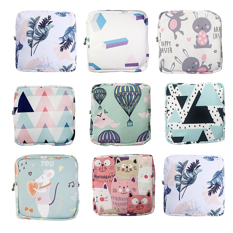 Product Introduction of Women Sanitary Napkin Tampon Storage Bag Cute Sanitary Pad Pouches Portable Makeup Lipstick Key Earphone Data Cables Organizer 8