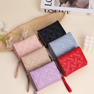 Wallets Dompet Muakris Pendek, Dompet Wanita, Beg Wanita, Beg Wanita, Beg Poket, Pemegang Kad, Sesuai untuk Perjalanan, GRIMO, Stok Sedia Selempang