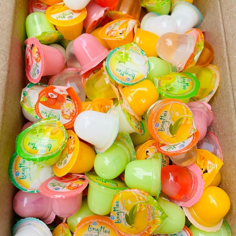 Thùng 5kg thạch rau câu long hải mix đủ vị Ăn Vặt Snack Dâu ( hàng Tết 2025)