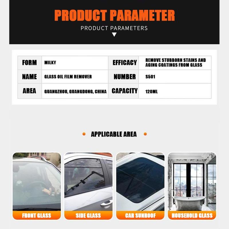 Product Introduction of Car Front Windshield Oil Film Cleaning Paste Strong Auto Glass Water Cleaning Agent Car Glass Cleaner Oil Film Remover 41