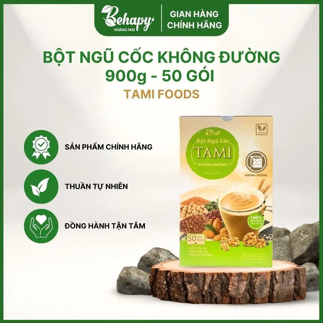 Bột ngũ cốc TAMI không đường 900gr size lớn (50gói x 18gr) - TAMI FOODS