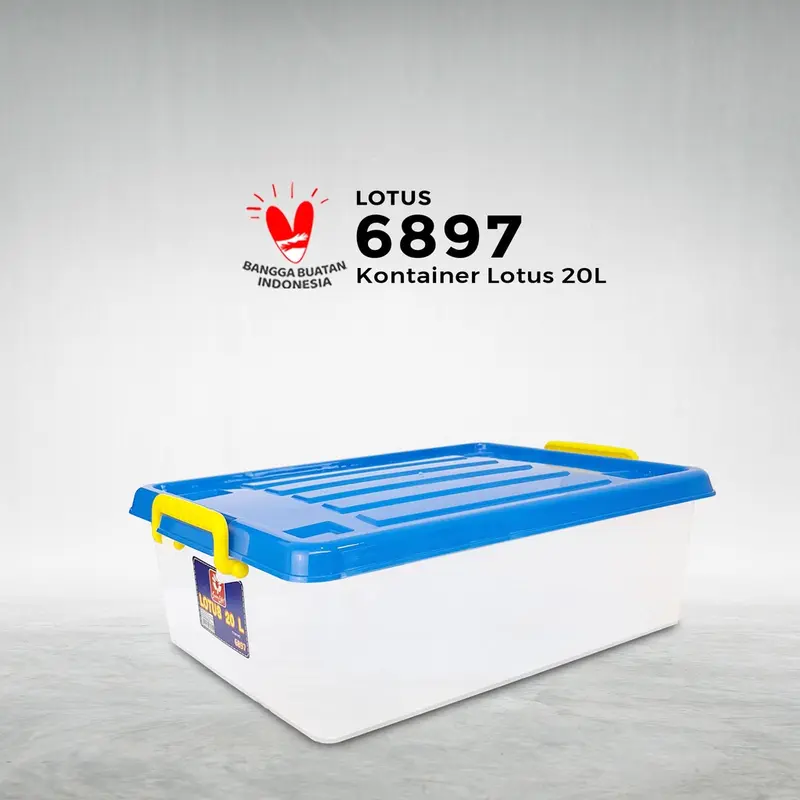 SUNLIFE Lotus Keranjang Plastik 20L dengan Tutup – Container Box Serbaguna, Penyimpanan Praktis dan Rapi 5