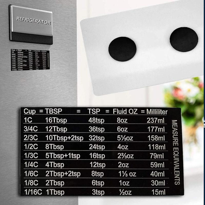Magnetic Kitchen Conversion Chart, 1 Count Measurement Conversion Chart Magnet, Kitchen Accessories 3