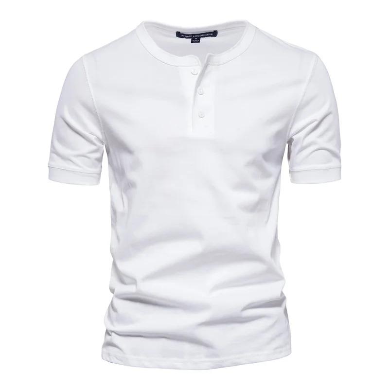 Product Introduction of Áo Thun Cổ Henley Bông, AIOPESON, Chất Lượng Cao, Dành Cho Nam, Phong Cách Thường Ngày ngắn Tay Mùa Hè, Thời Trang, Áo Thun Cơ Bản, Nam, 100% Cotton 8
