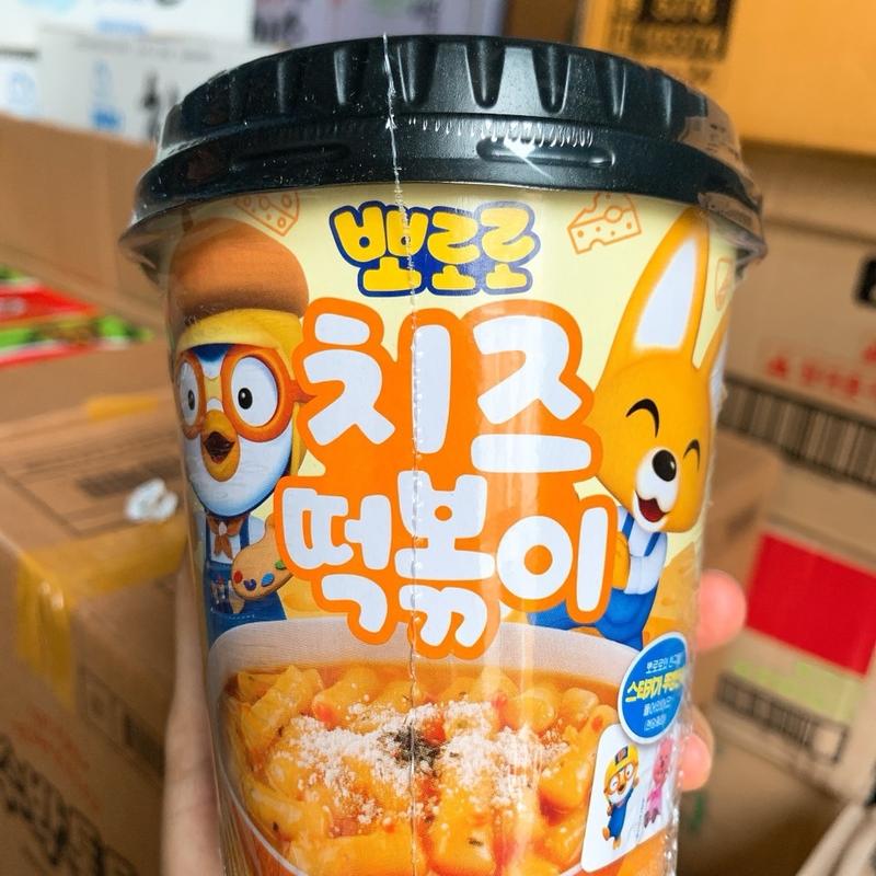 Bánh gạo Teokboki Pororo vị pho mai thơm ngon kèm sticker dễ thương Ăn Vặt Food Thức Ăn 3