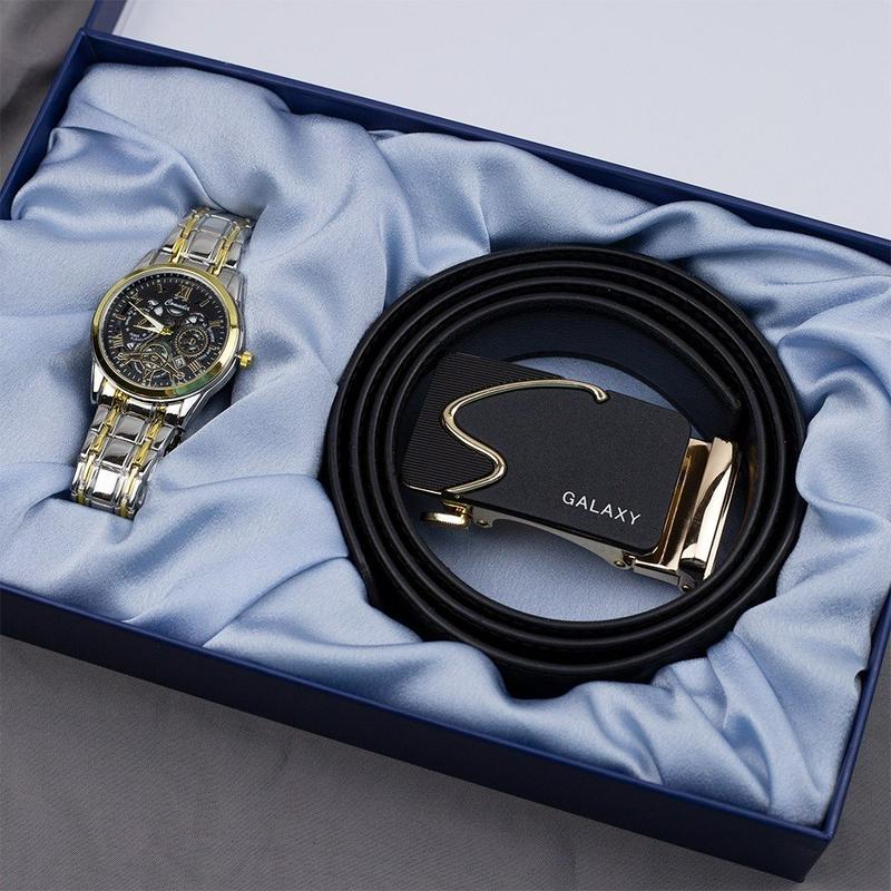 Set Thắt Lưng Nam Kèm Đồng Hồ Nam Combo Dây Nịt Nam Quà Tặng Ý Nghĩa Sang Trọng Titan