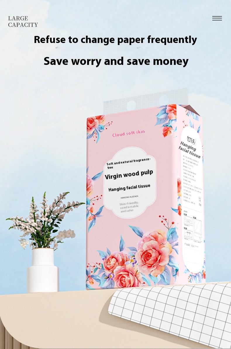 Product Introduction of Premium Original Wood Pulp Hanging Tissue for Home Use 2