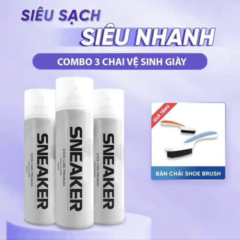 Combo 3 chai xịt tạo bọt vệ sinh giày SNEAKER cao cấp