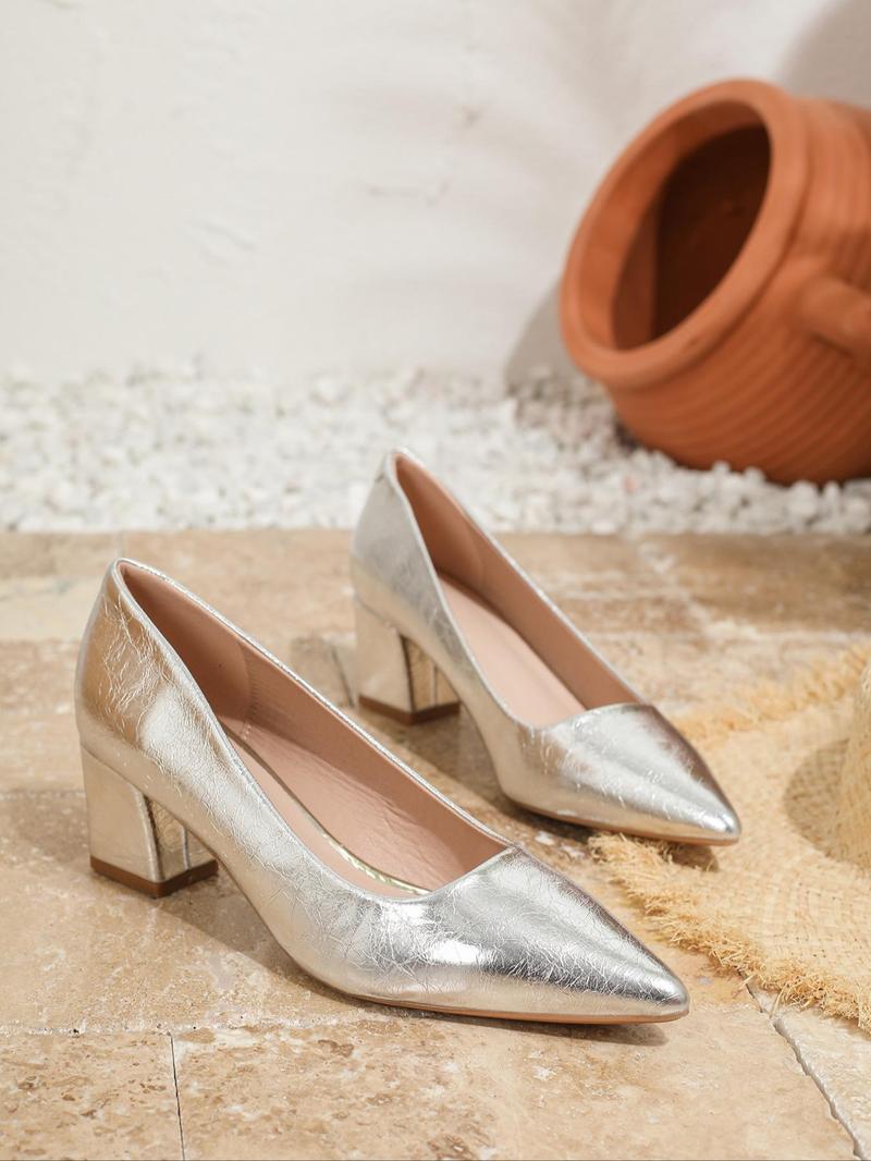Product Introduction of Women's Fashionable Solid Color High Heel Shoes, Elegant Pointed Toe Pumps for Party, Daily Clothing Decor for Women & Girls, Footwear 4
