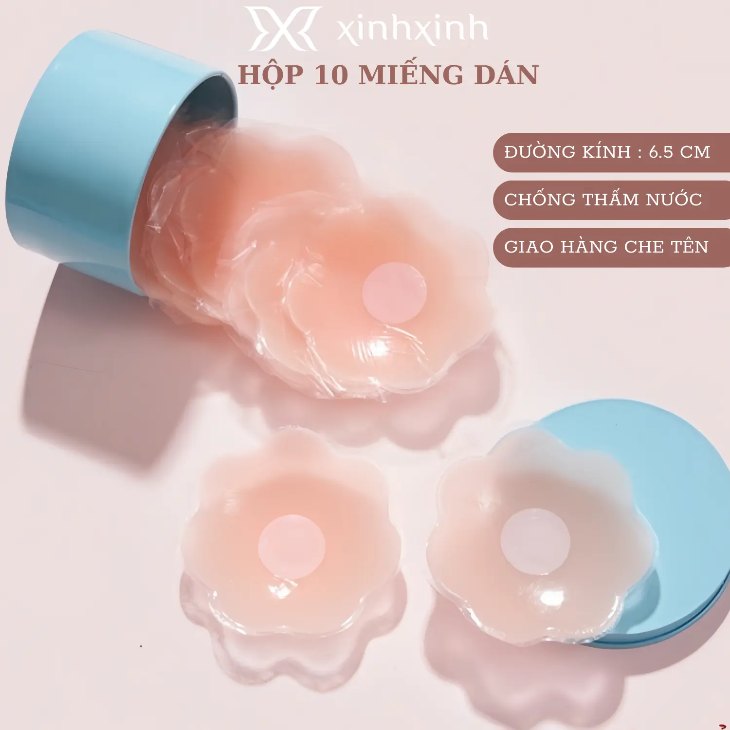Hộp Miếng Dán Nhũ Hoa Silicon Tàng Hình Không Thấm Nước