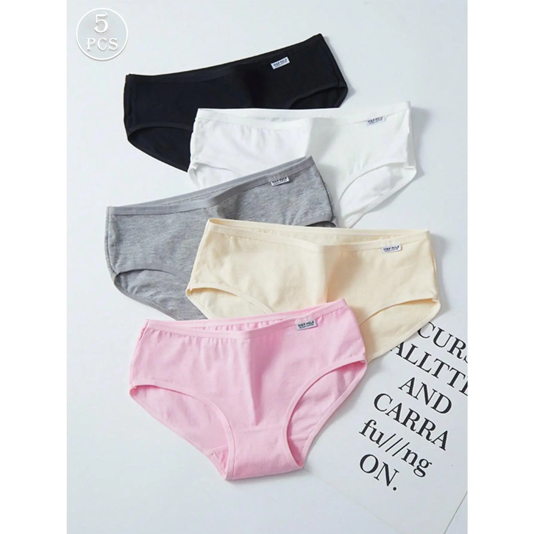 4pcs/5pcs Cotton Lingerie Elastic Soft Minimalist Women&Student Comfortable Bikini Skin Friendly Comfortable Breathable Basic Panty Sports Style Mid Waist Antibacterial Underwear