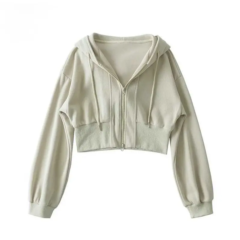 JAKET WANITA | NARA CROOPE HOODIE ZIPPER SWEATER | SWEATER CROPE TOP WANITA Fleece 5