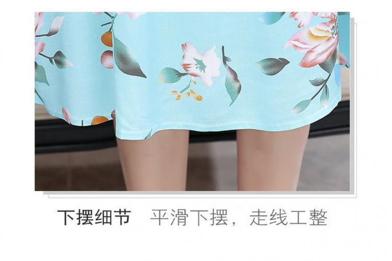 Product Introduction of Baju Tidur Wanita Musim Panas Pertengahan Umur dan Warga Emas Kapas Sutera ditambah Saiz Tanpa Lengan Pakaian Rumah Ibu Memakai Fesyen Longgar Set Piyama Setengah Panjang 6