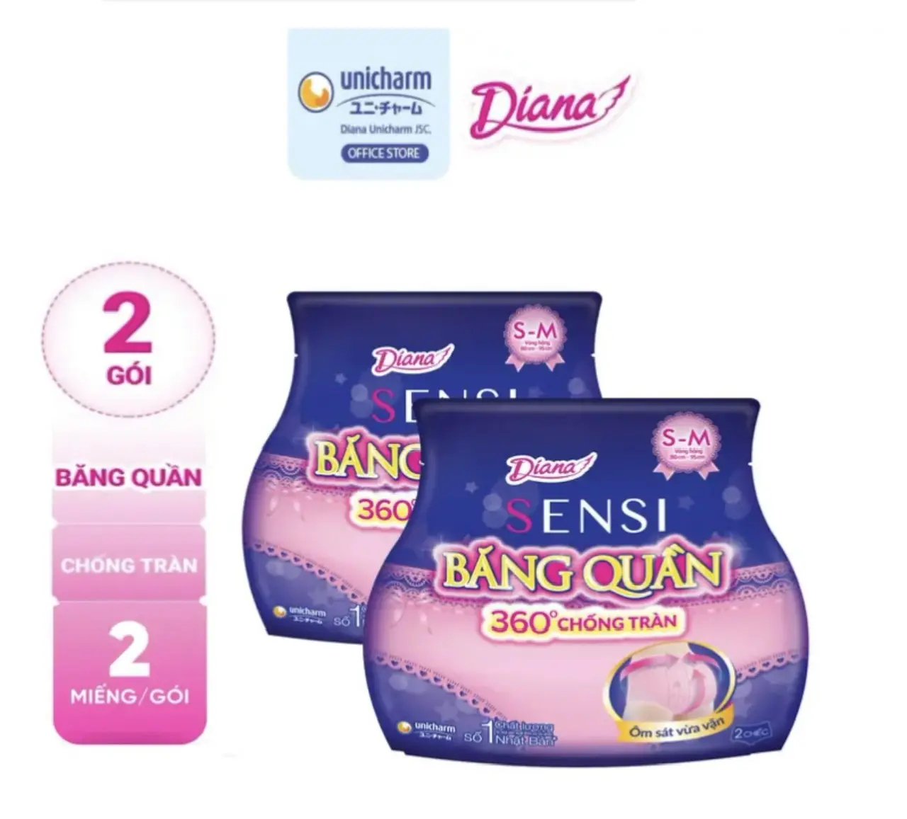Băng vệ sinh quần Diana Sensi băng quần size S-M / M-L