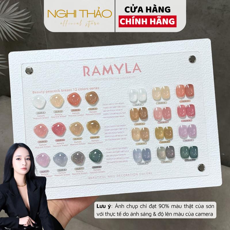 Set sơn gel thạch nhũ khổng tước RAMYLA 12 màu