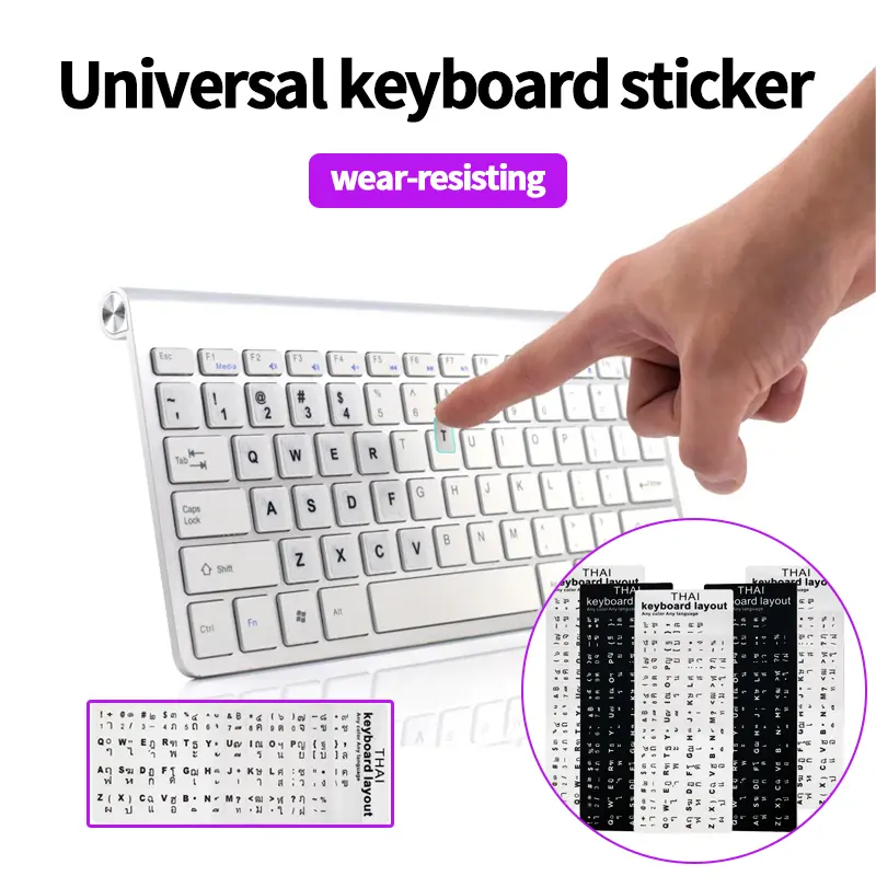 สติ๊กเกอร์ สติ๊กเกอร์คีย์บอร์ด Sticker Keyboard ภาษาไทย-อังกฤษ สติกเกอร์ติดแป้นพิมพ์  กันน้ำ ดูชัด B19