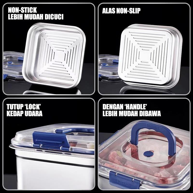 Product Introduction of “COD”(Lunch box)3pcs-nampan sus Kedap Udara, Tahan Suhu Tinggi, Cocok untuk Kulkas dan Aktivitas Luar Ruangan/ES Kotak Makanan Stainless Steel Food Grade Dengan Penutup Kedap Kotak Penyimpanan Makanan Stainless Steel Tebal dengan Tutup/live 4