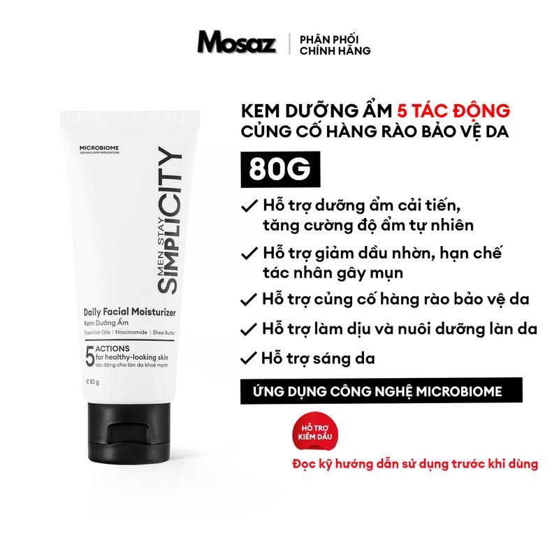 Kem dưỡng ẩm da mặt đa năng cho nam Men Stay Simplicity Facial Moisturizer 80g