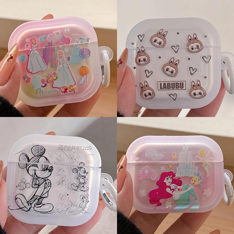 Product Introduction of Cute Cartoon Disney Snow White Alice Mickey Mouse Labubu Earphone Case For Airpods 4 1 2 3 Pro 2 Protective Soft TPU Cover 0
