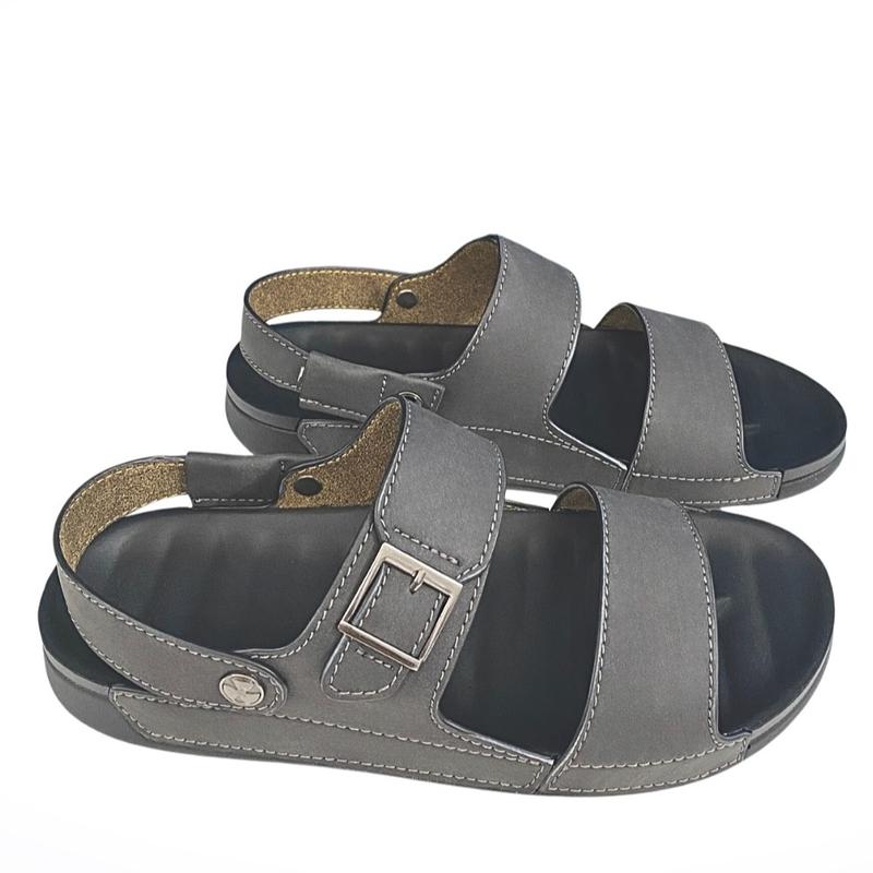 Dép sandal nam - Dép da tổng hợp Microfiber - Đế TPR cao su 2 lớp chống trượt & chống mòn - Đế cao 3cm (A12) 3