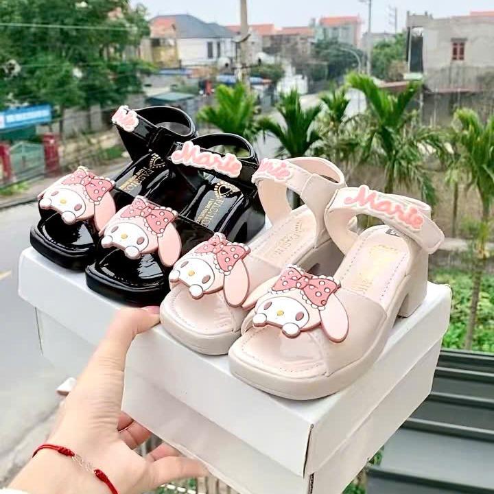 Giày cao gót hình gấu kuromi + melody cho bé gái da bóng mã AM118 giày cao