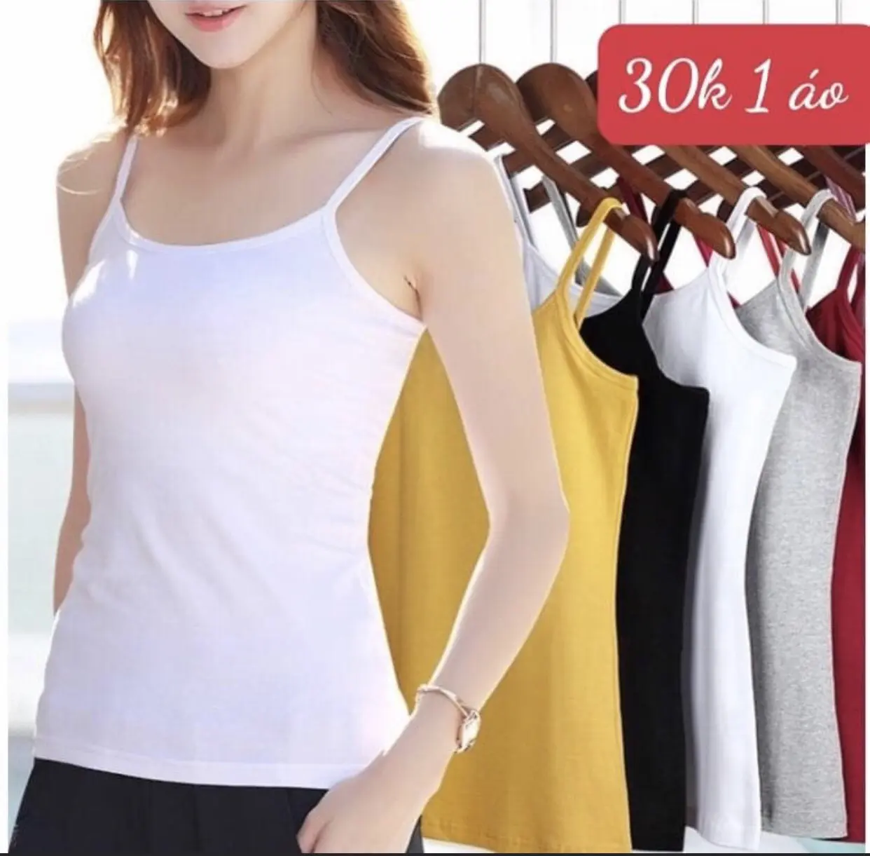 Áo Thun Nữ Hai Dây,Sát Nách Chất Thun Cotton Co Giãn Mềm Mại Thỏa Mái
