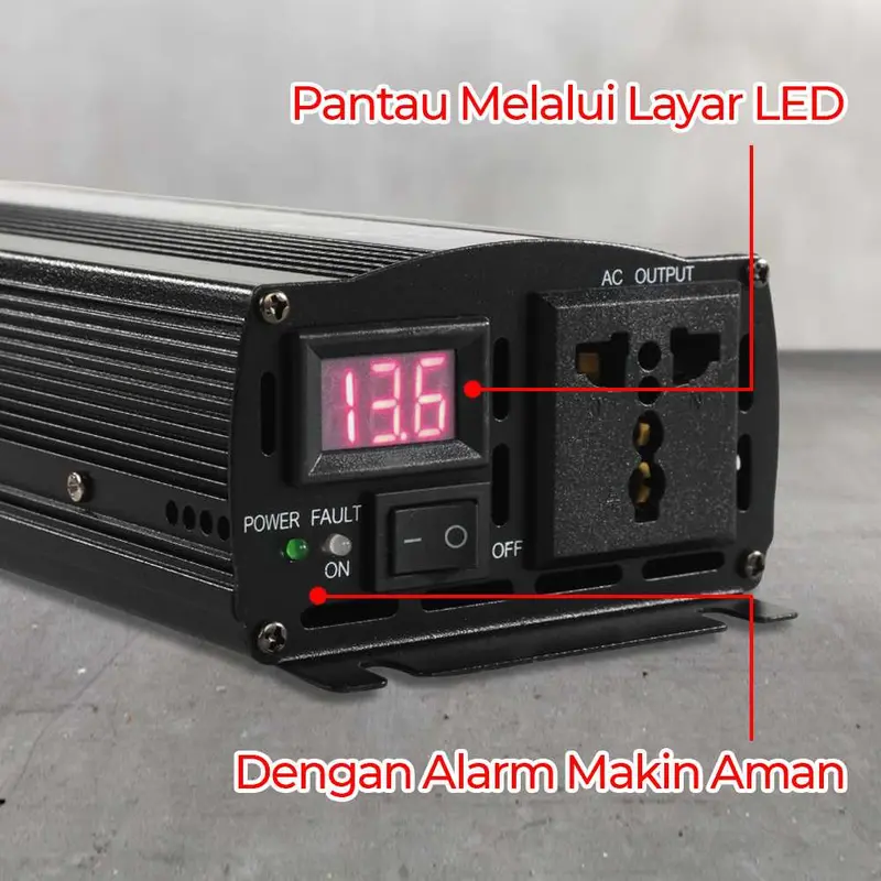 Taffware Power Inverter Mobil Pure Sine Wave DC 12V to AC 220V 2000W - NBQ2000W Peralatan 2