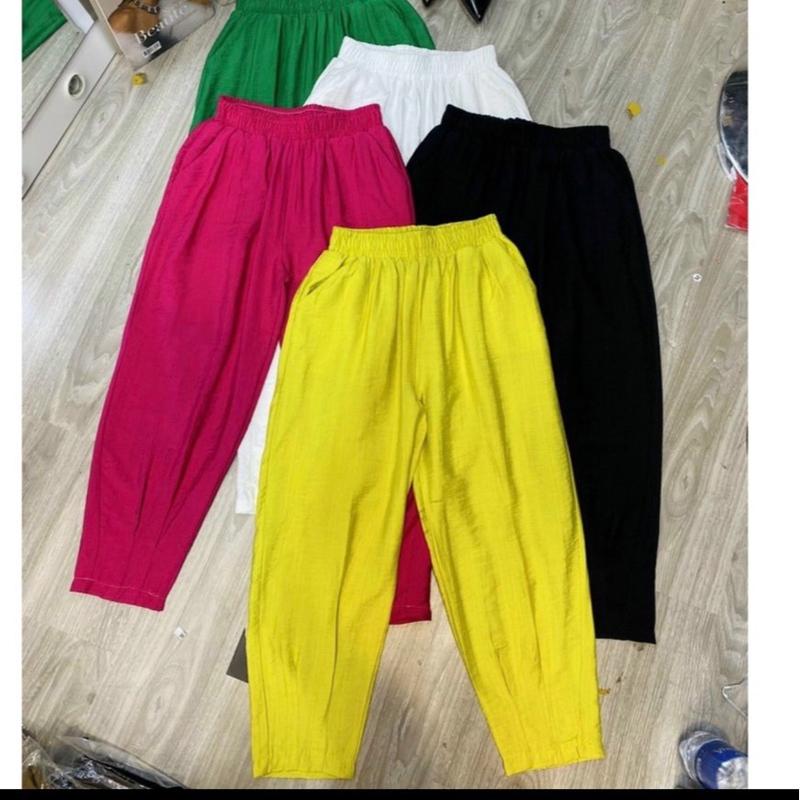 Quần đũi dáng baggy thụng dài 9 tấc  mềm mát có túi mã D388 Nữ