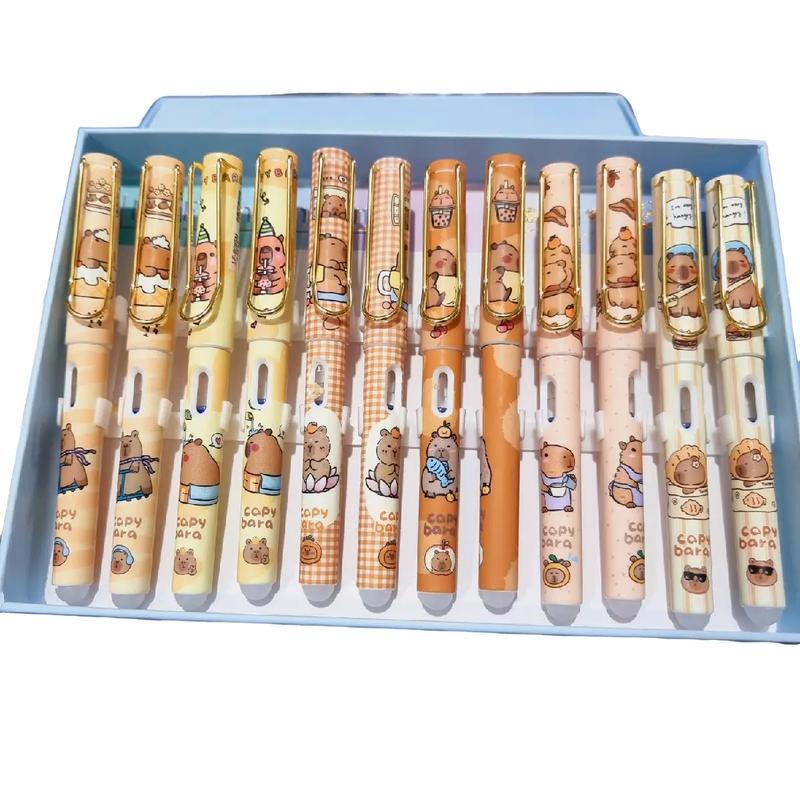 [6095M] 12 cây bút máy xóa được capybara