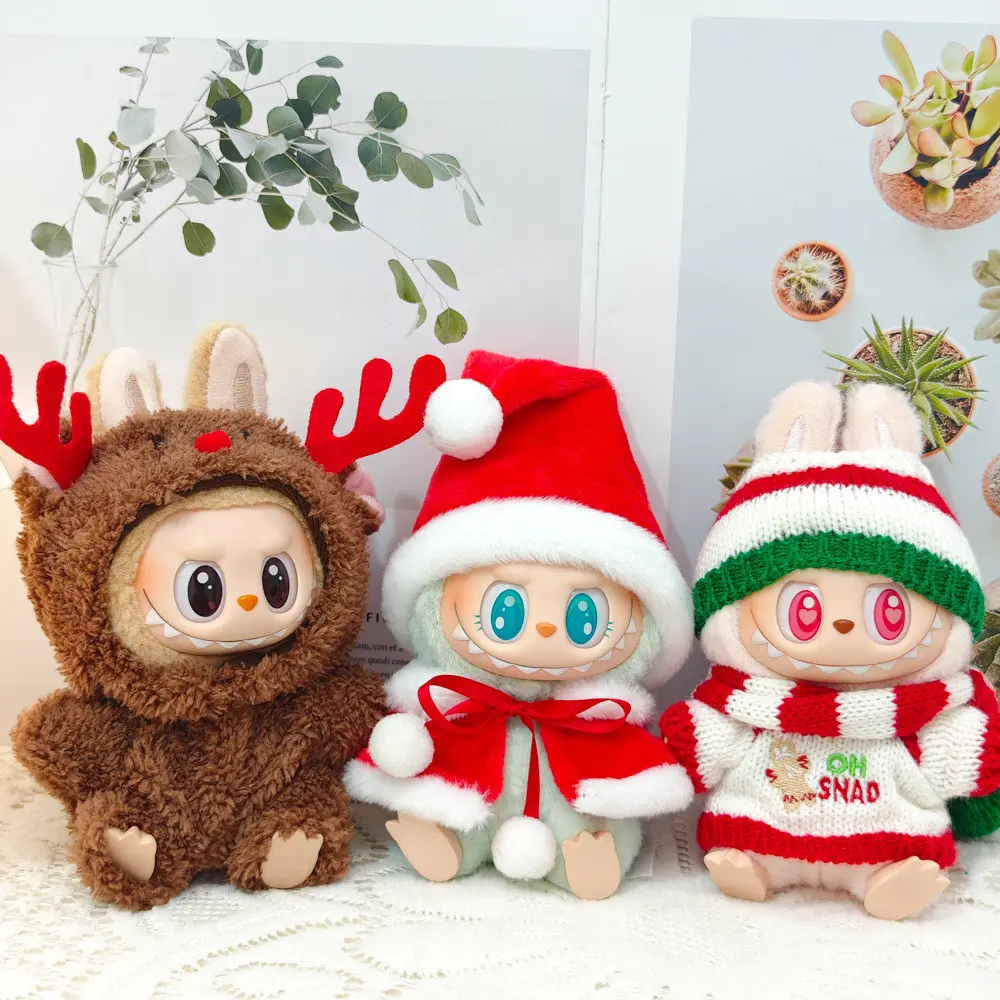 FB Labubu V1/V2 pendant christmas cap baby clothes labubu biscuit man sweater christmas hat for labubu cloth